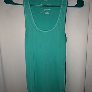 Aqua ribbed boyfriend tank from American eagle